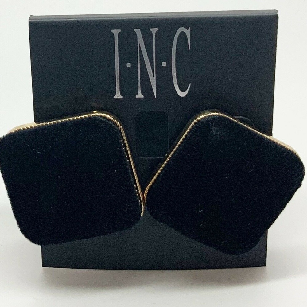 INC Velvet Black Square W/ Gold Post Earring New